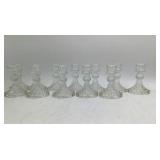 Vintage Glass Candlestick Holders (Set of Twelve)