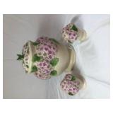 Vintage Ceramic Floral Cookie Jar Set (3‑Piece)