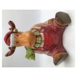 Vintage Ceramic Holiday Moose Cookie Jar