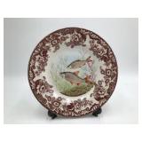 Spode Woodland Stream 'Roach' Dinner Plate – Brown Transferware Fish & Floral Design