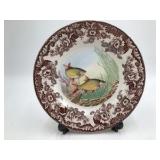 Spode Woodland Stream 'Rudd' Dinner Plate – Brown Transferware Fish & Floral Design