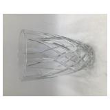 Vintage Crystal Cut Glass Vase – Diamond & Fan Pattern, Tapered Cylinder Design
