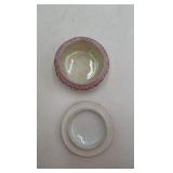 Vintage French Porcelain Trinket Box with Floral Design