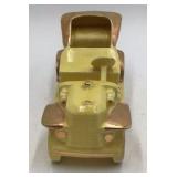 Vintage Ceramic Antique Car – Yellow with Gold Trim