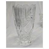 Vintage Crystal Glass Lot – Etched Vase, Candelabra, & Floral Bowls