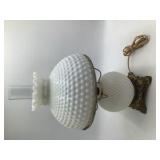 Vintage Hobnail Milk glass Hurrican Lamp