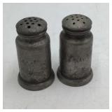 Vintage Pewter Salt and Pepper Shakers