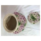 Vintage Ceramic Floral Cookie Jar Set (3‑Piece)