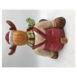 Vintage Ceramic Holiday Moose Cookie Jar
