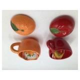 Vintage Ceramic Fruit Mug Set