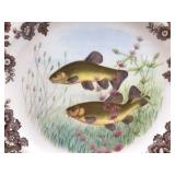 Spode Woodland Stream 'Tench' Dinner Plate – Brown Transferware Fish & Floral Design