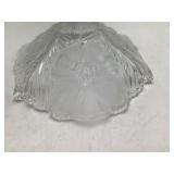 Vintage Crystal Art Glass Bowl – Hibiscus Flower Design, Scalloped Petal Rim