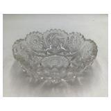 Pair of Vintage Crystal Cut Glass Bowls – Diamond & Floral Patterns