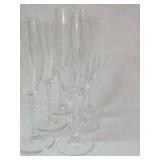 Lot of 10 Vintage assortment of Crystal Champagne Flutes – Twisted Stem & Cut Bowl Design
