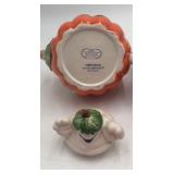 Vintage Fitz & Floyd Omnibus Pumpkin Ghost Teapot – Halloween Ceramic with Spooky Ghosts