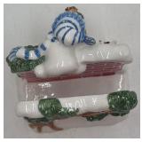 Fitz and Floyd Snowman by Chimney Figural Piece