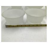 Vintage Frosted Glass Nesting Bowl Set