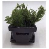 Vintage Black Ceramic Model T Truck Planter Floralaine USA Open Bed Novelty