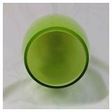 Vintage Green Glass Vase – Lime Oval Shape