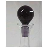 Vintage Glass Decanter with Amethyst Ball Stopper