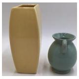 Vintage Haeger Pottery Vases – Yellow Rectangular & Turquoise Handled