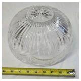 Vintage Crystal Glass Bowl – Scalloped Rim with Rose & Floral Etching