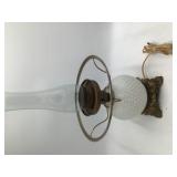 Vintage Hobnail Milk glass Hurrican Lamp