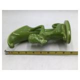 Vintage Green Glazed Cherub Cornucopia Vase