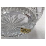 Crystal Basket Hand Cut Floral Design Made in Poland