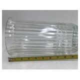 Vintage Green Rim Clear Glass Vase Fluted Scalloped Top FTD 1986 Copyright