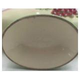 Vintage Tokay USA Pink Grape Leaf Boat Planter Relish Dish Applied Handles