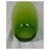 Vintage Green Glass Vase – Lime Oval Shape