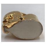 Vintage Gold Luster Ceramic Bird Planter – Heron or Crane Style