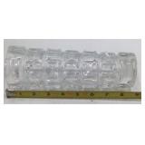 Vintage Crystal Glass Lot – Tall Vase, Bobble Bead Candlesticks & Fluted Vase