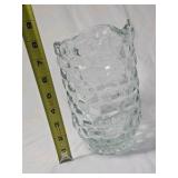 Vintage Depression Glass Pitcher – Clear Cube Block Pattern
