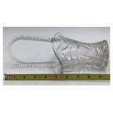 Vintage Crystal Glass Basket & Pair of Compotes – Floral Etched Design