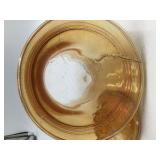 Vintage Amber Glass Liberty Bell Cookie Jar