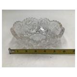 Pair of Vintage Crystal Cut Glass Bowls – Diamond & Floral Patterns