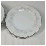 Vintage Arita China Scalloped Dinner Plates – Blue Floral Pattern (Japan)
