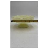 Vintage Vaseline/Uranium Glass Footed Centerpiece Bowl