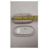 Vintage French Porcelain Trinket Box with Floral Design