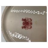 Vintage Red Transferware Pitcher with Pastoral Scene