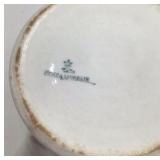 Vintage Homer Laughlin White Creamware Bowl and Pitcher Set Scalloped Rim