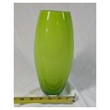 Vintage Green Glass Vase – Lime Oval Shape