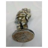 Vintage Ceramic Gnome Figurine – Brown Drip Glaze