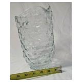Vintage Depression Glass Pitcher – Clear Cube Block Pattern