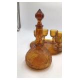 Tiara Indiana Glass Amber Wine Set