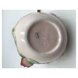 Vintage ceramic basket with rose accents