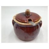 Vintage Hull Oven Proof Brown Drip Glaze Creamer and Sugar Set