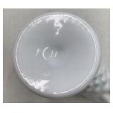 Vintage Fenton White Milk Glass Hobnail Ruffled Fan Vase Cone Shape